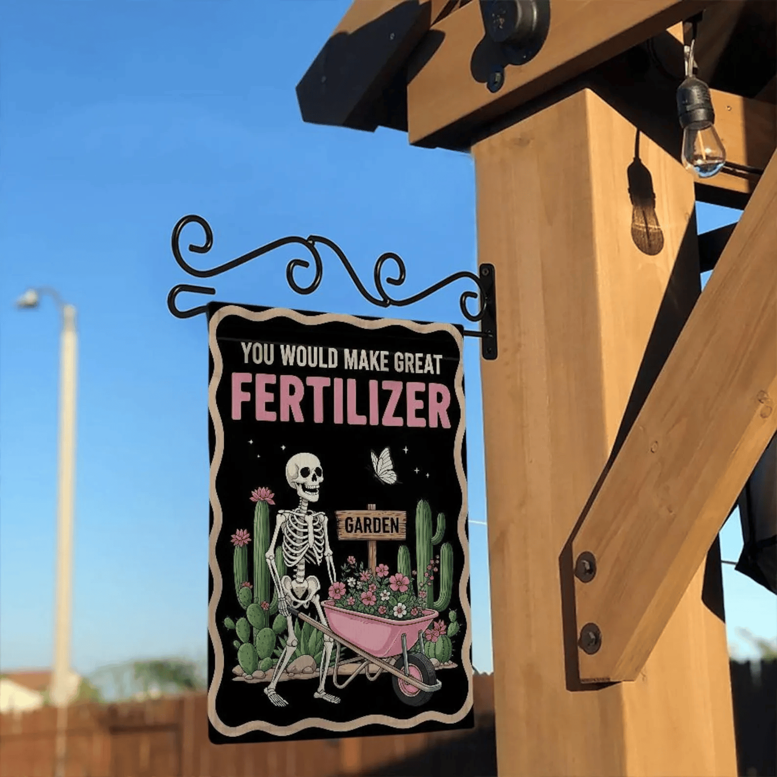 🔥LAST DAY 49%OFF-🔥You Would Make Great Fertilizer – Double‐Sided Skeleton & Cactus Garden Flag-tidenox