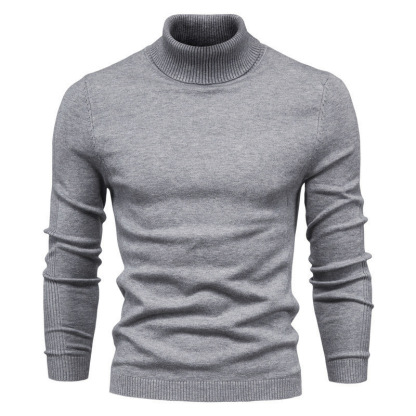 Men's Turtleneck Basic Cashmere Base Sweater-tidenox
