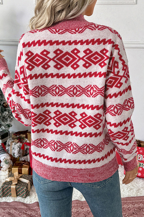 Merry Christamas Word Print Casual Sweater-tidenox