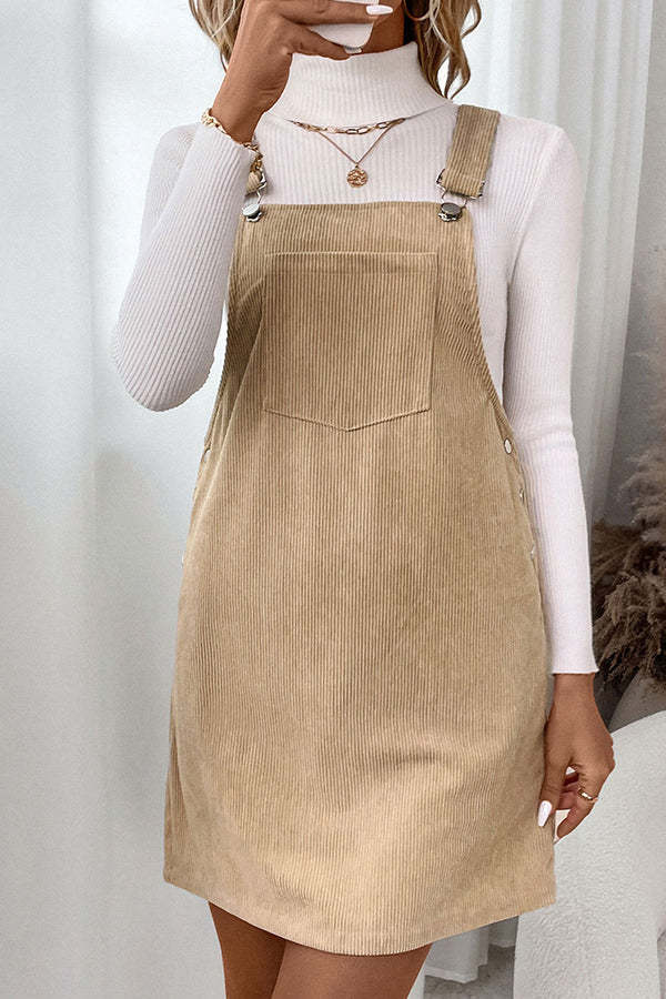 beachsissi Fashion Button Side Casual Dress With Pocket-tidenox