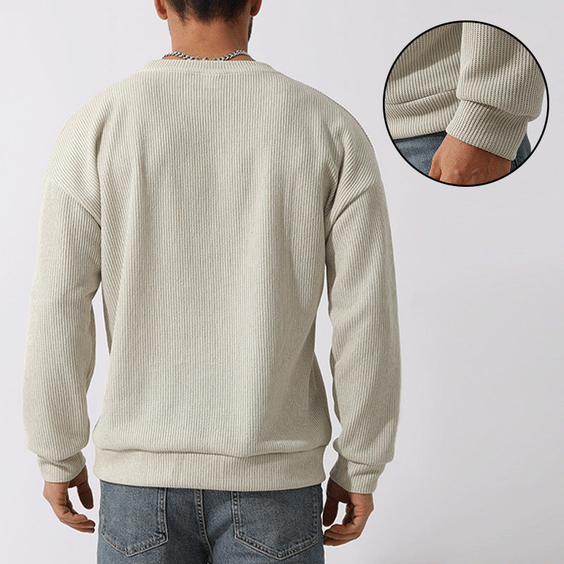 Men's Winter Sweater Loose Round Neck Thickened Sweater-tidenox