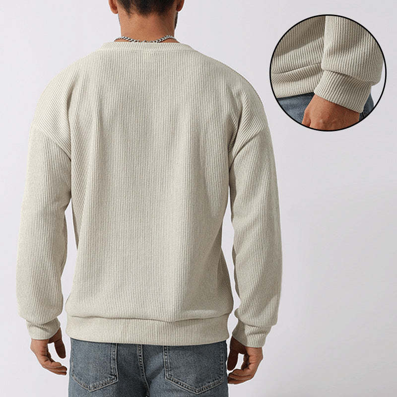 Men's Winter Sweater Loose Round Neck Thickened Sweater-tidenox