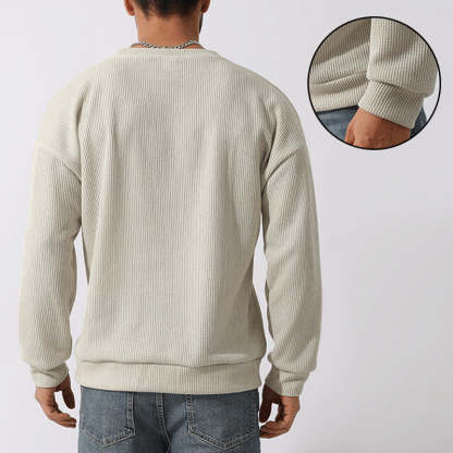 Men's Winter Sweater Loose Round Neck Thickened Sweater-tidenox