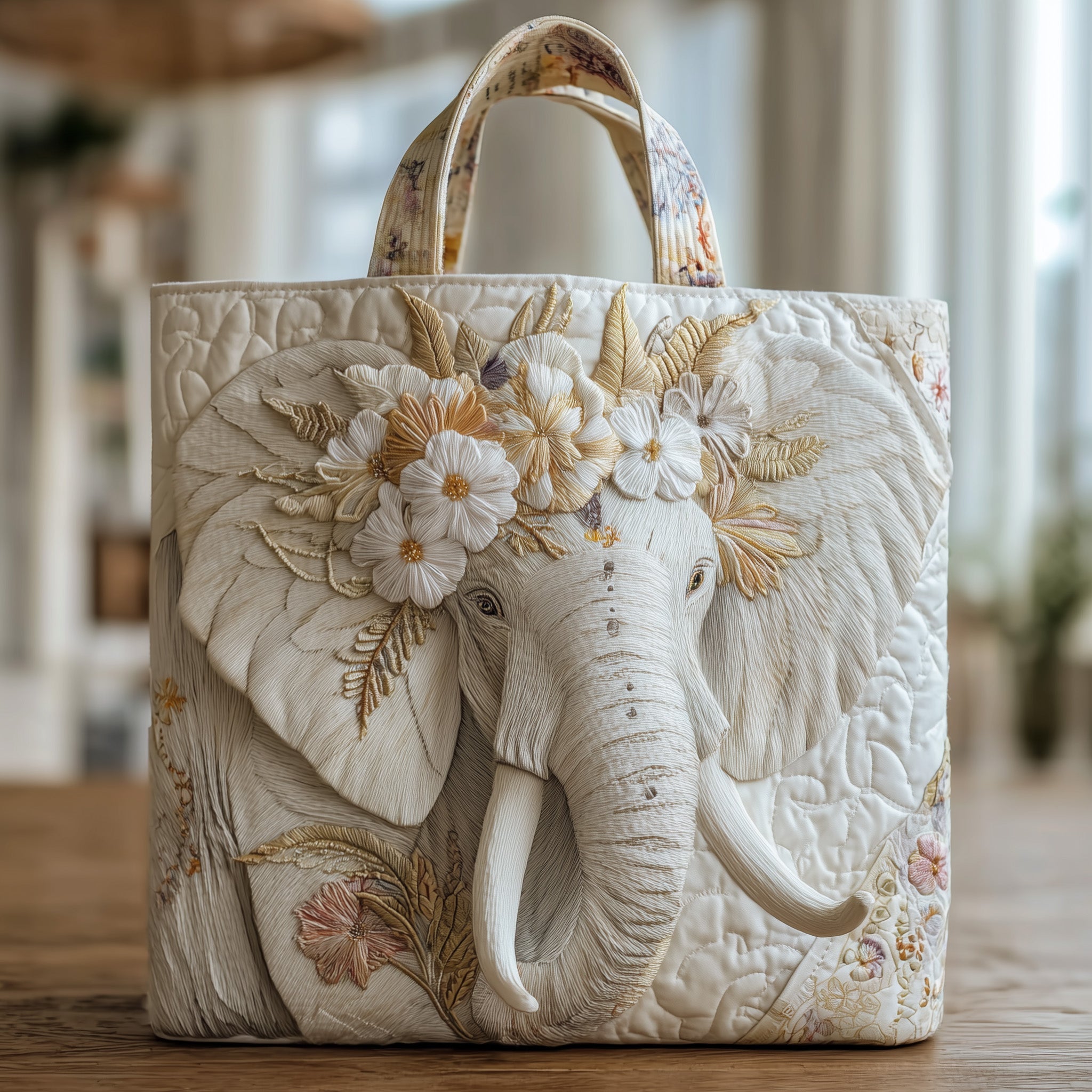 Elephant Quilted Tote Bag GFTOMA2306-tidenox