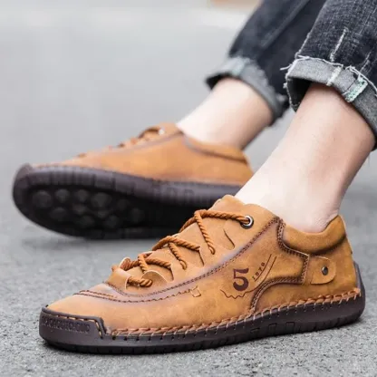 Ailongcity®Leather Orthopedic Shoes Men Leather Winter Boots-tidenox