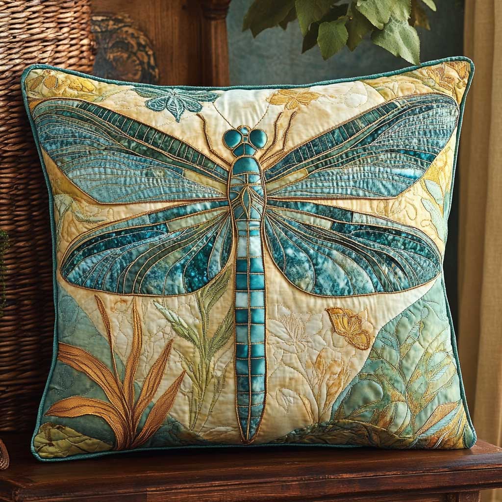 Patchwork Dragonfly WP2502075CL Quilt Pillow Case-tidenox