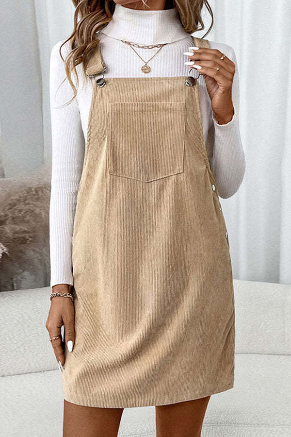 beachsissi Fashion Button Side Casual Dress With Pocket-tidenox