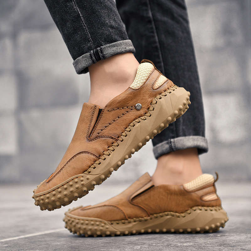 Handcrafted Men's Leather Oxford Shoes-tidenox