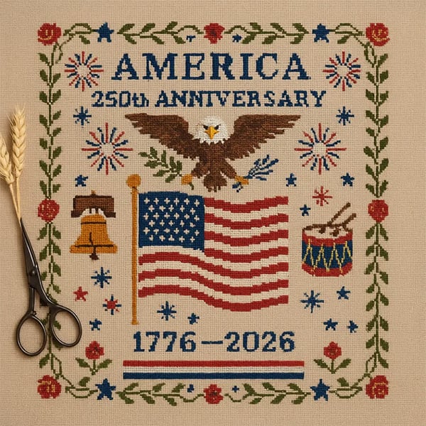🔥LAST DAY 49% OFF - 🦅US 250th Anniversary Cross Stitch Kits ✨250th Anniversary of American Independence-tidenox