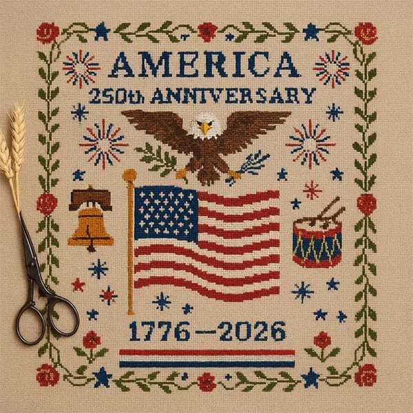 🔥LAST DAY 49% OFF - 🦅US 250th Anniversary Cross Stitch Kits ✨250th Anniversary of American Independence-tidenox