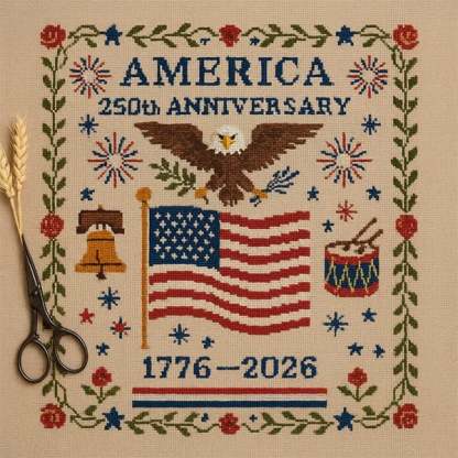 🔥LAST DAY 49% OFF - 🦅US 250th Anniversary Cross Stitch Kits ✨250th Anniversary of American Independence-tidenox