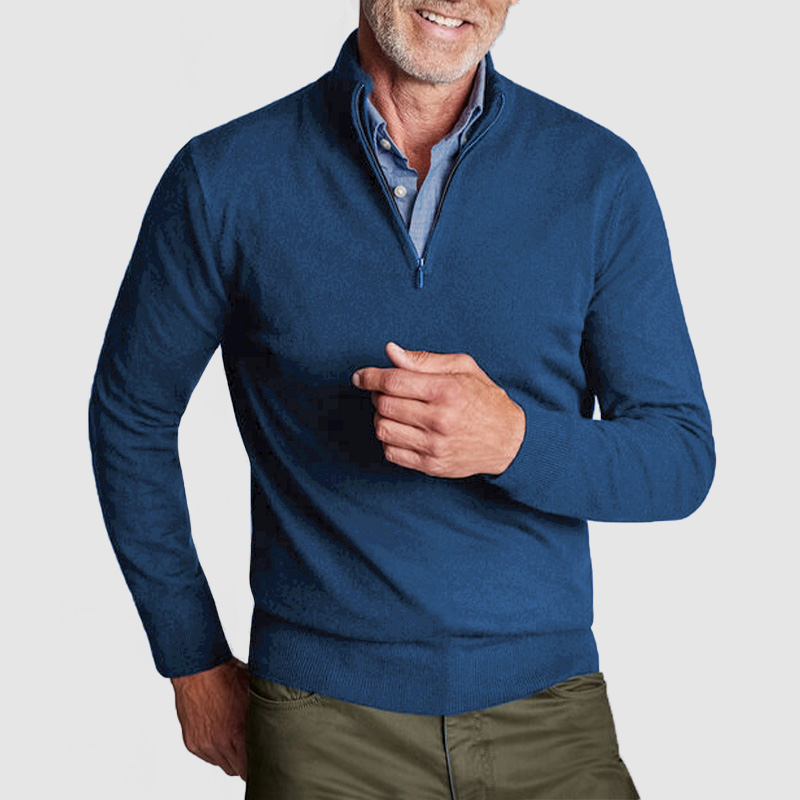 Men's New Cashmere Collar Pullover Shirt-tidenox