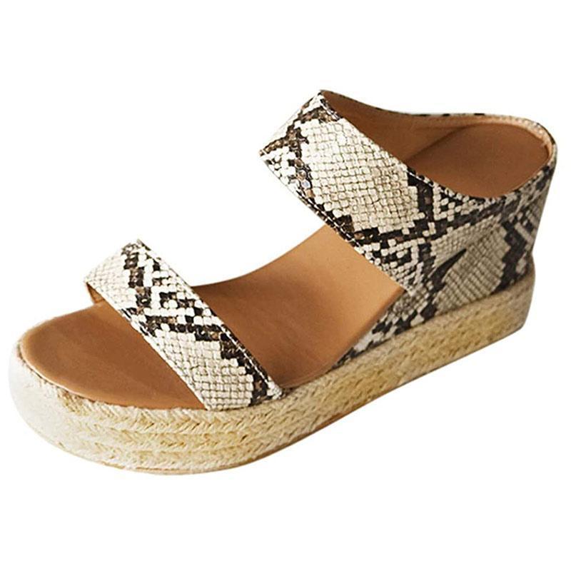 Womens Platform Wedge Sandals High Heel Slip-on Open Toe Slides-tidenox