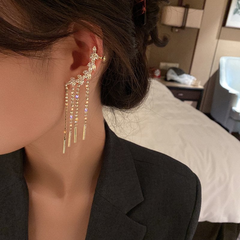 (🌸New Spring)Willow tassel ear cuff earrings-tidenox
