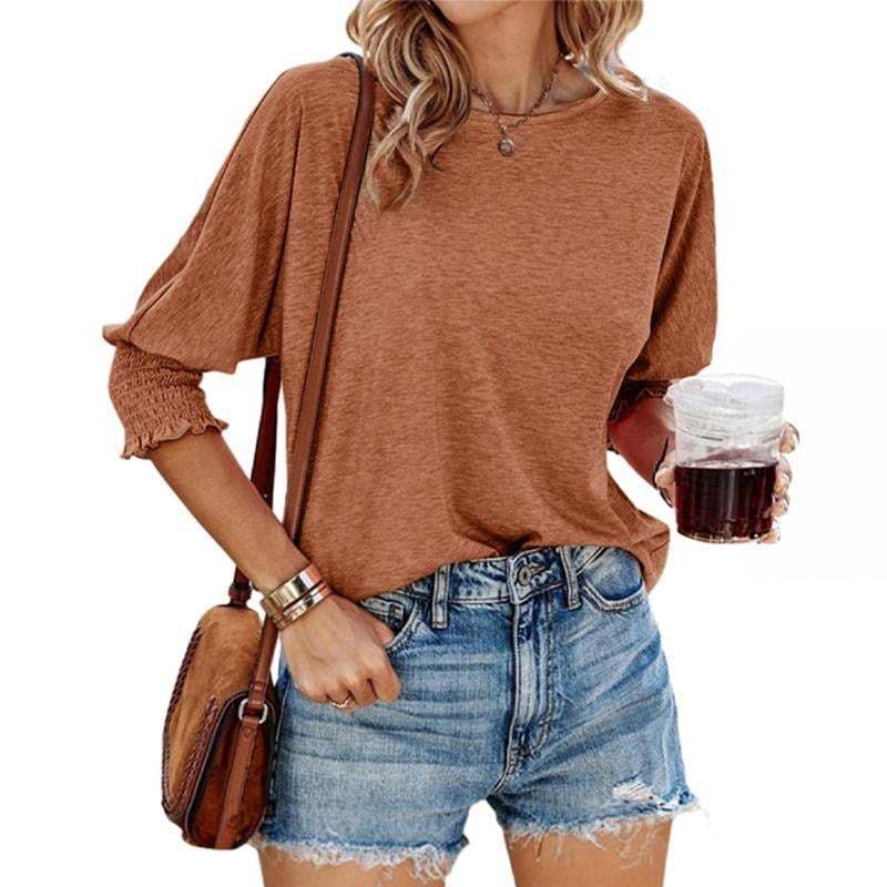 Women's 2025 Fashion Tops 3/4 Sleeve T-Shirts Cute Crewneck Basic Business Tees