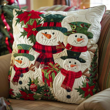 Christmas Snowmen CW0110056CL Quilt Pillow Case-tidenox