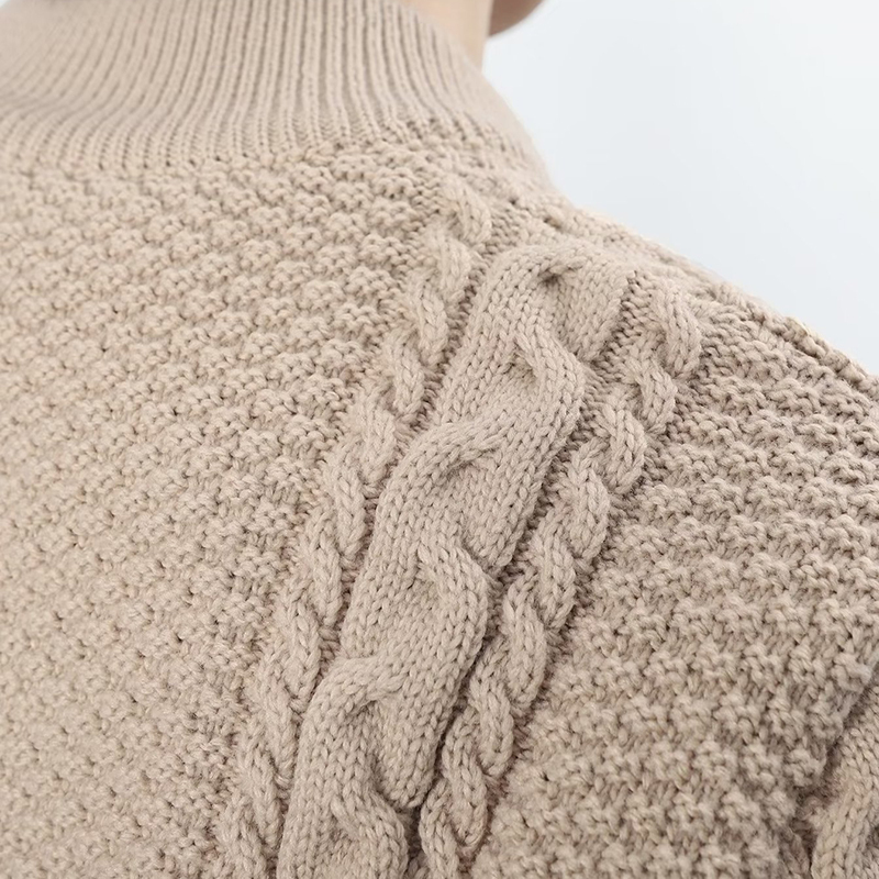 Men's Solid Color Leisure Long Sleeved Knit Sweater Cardigan-tidenox