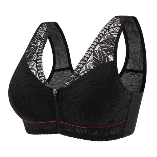 ⏰Nature Cotton Wireless Zipper Front Button Bra-tidenox