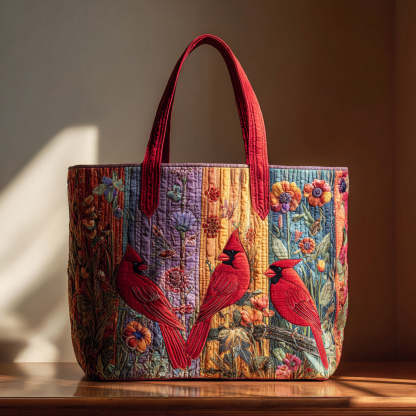Three Cardinals Quilted Tote Bag NCU0HH294-tidenox