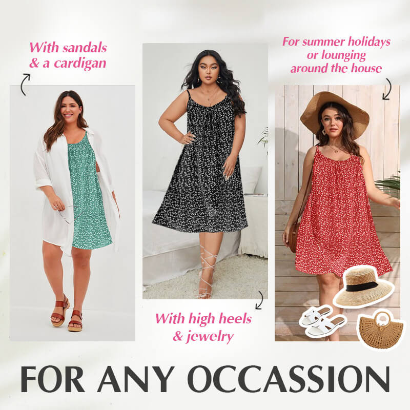 Floral Printed Camisole Dress-tidenox