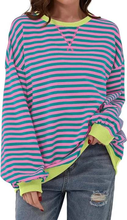 🏆️2025 Womens Stripes Color Block Sweatshirts