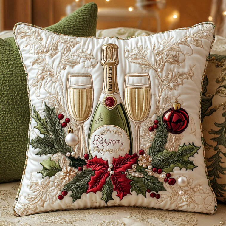 Christmas Champagne XR1810001CL Quilt Pillow Case-tidenox