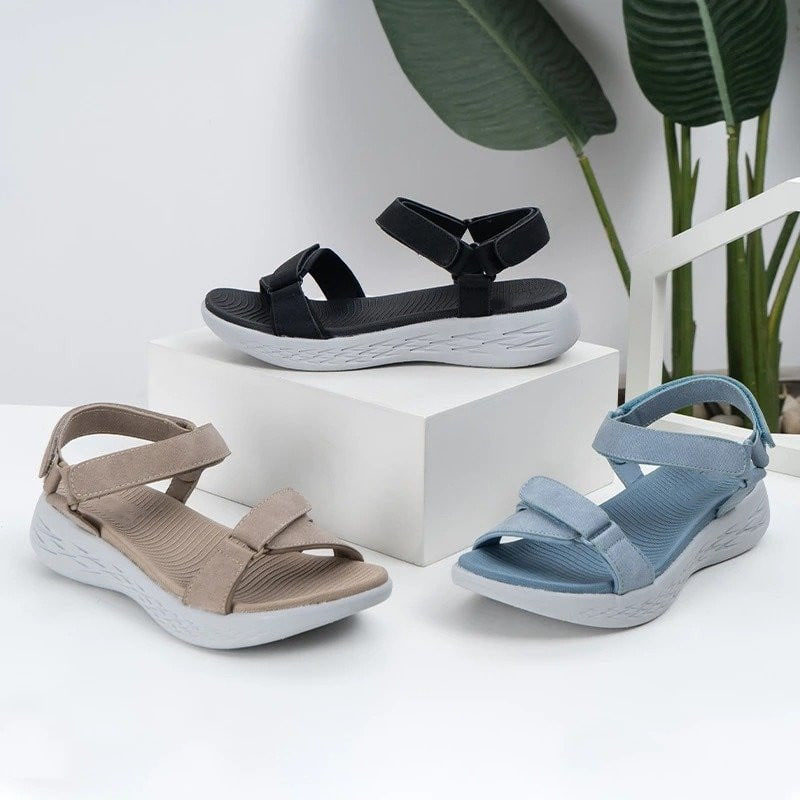 Women's Velcro Orthopedic Thick Sole Anti slip Sandals-tidenox