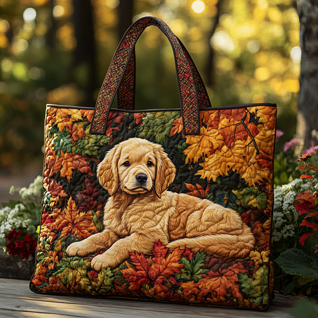 Golden Retriever Smile Quilted Tote Bag NCU0DK9652-tidenox