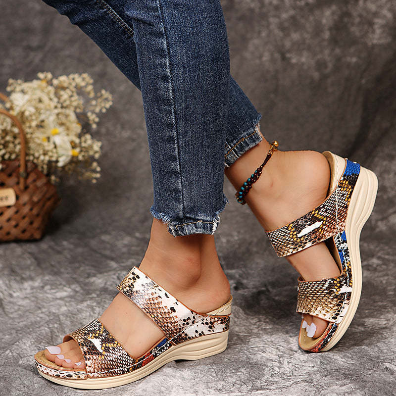 New Animal Print Women's Sandals-tidenox