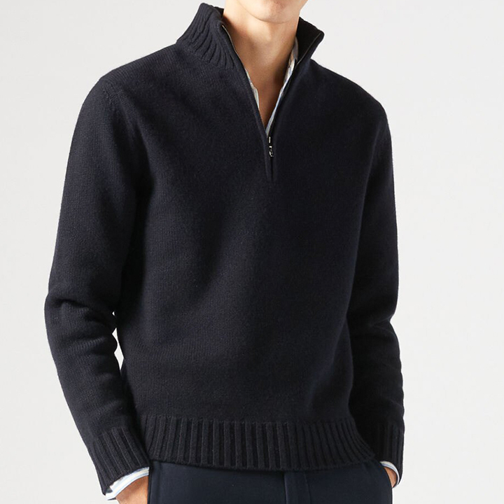 Men's Lapel Knitted Cashmere Sweater Cardigan-tidenox