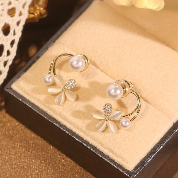 (🌸New Spring)Elegant Flower Stud Earrings-tidenox