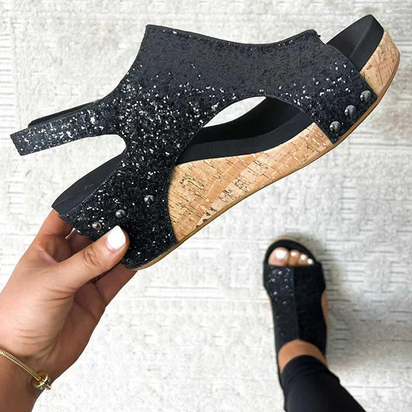 😍Last Day 50% OFF😍-Women's Brilliant Ankle Strap Wedge Sandals-tidenox