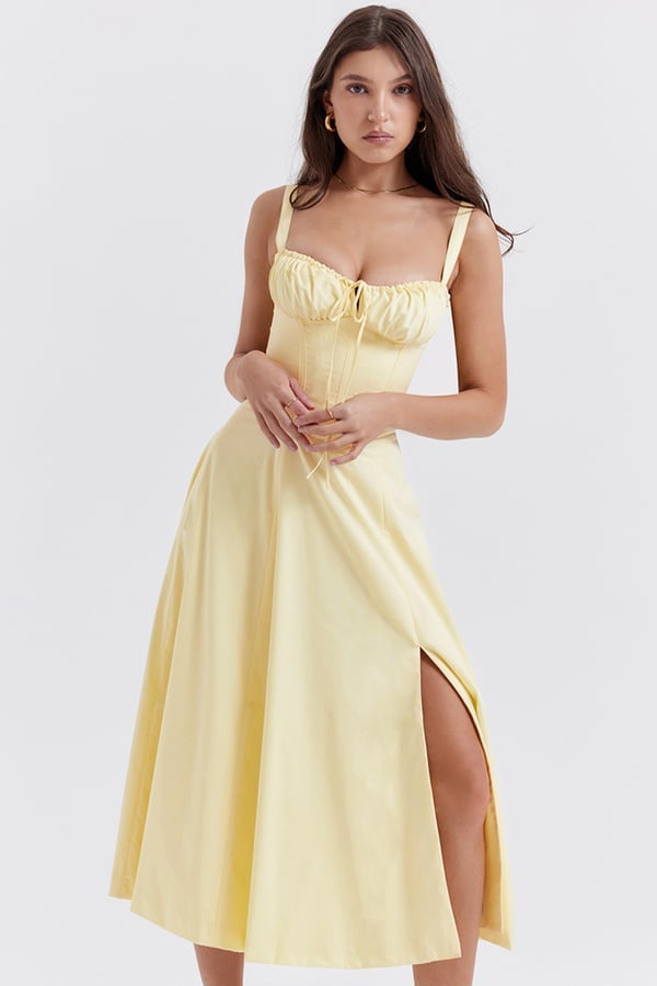 PRINT BUSTIER SUNDRESS-tidenox
