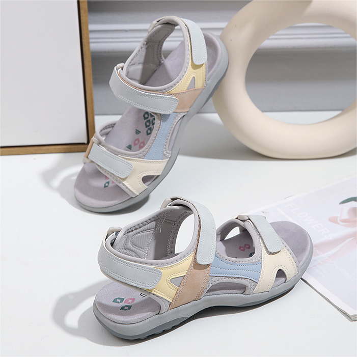 Orthopedic Sandals - Color Blocking Velcro Sports Sandals-tidenox