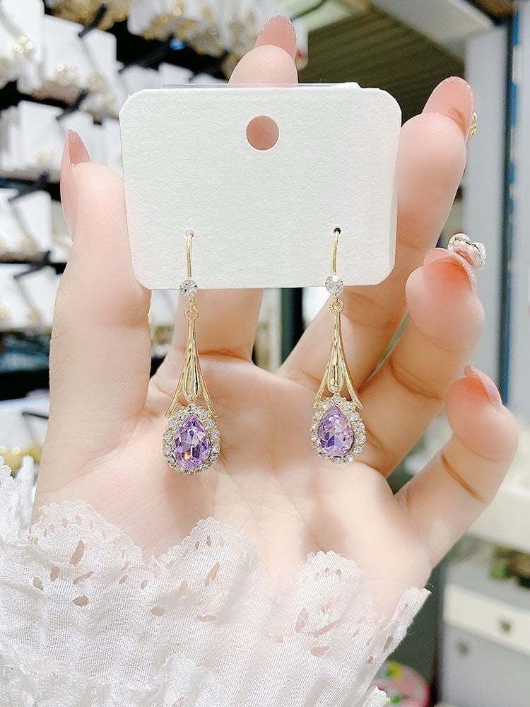 (🔥NEW) Blue drop crystal earrings-tidenox