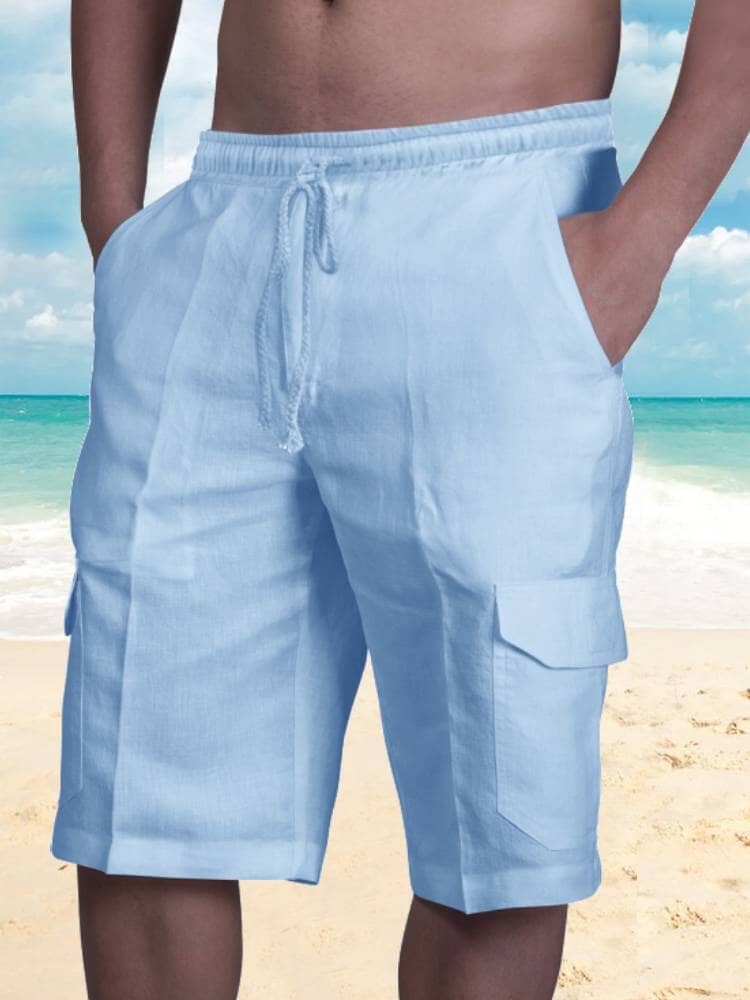 Cotton Shorts with Pockets-tidenox