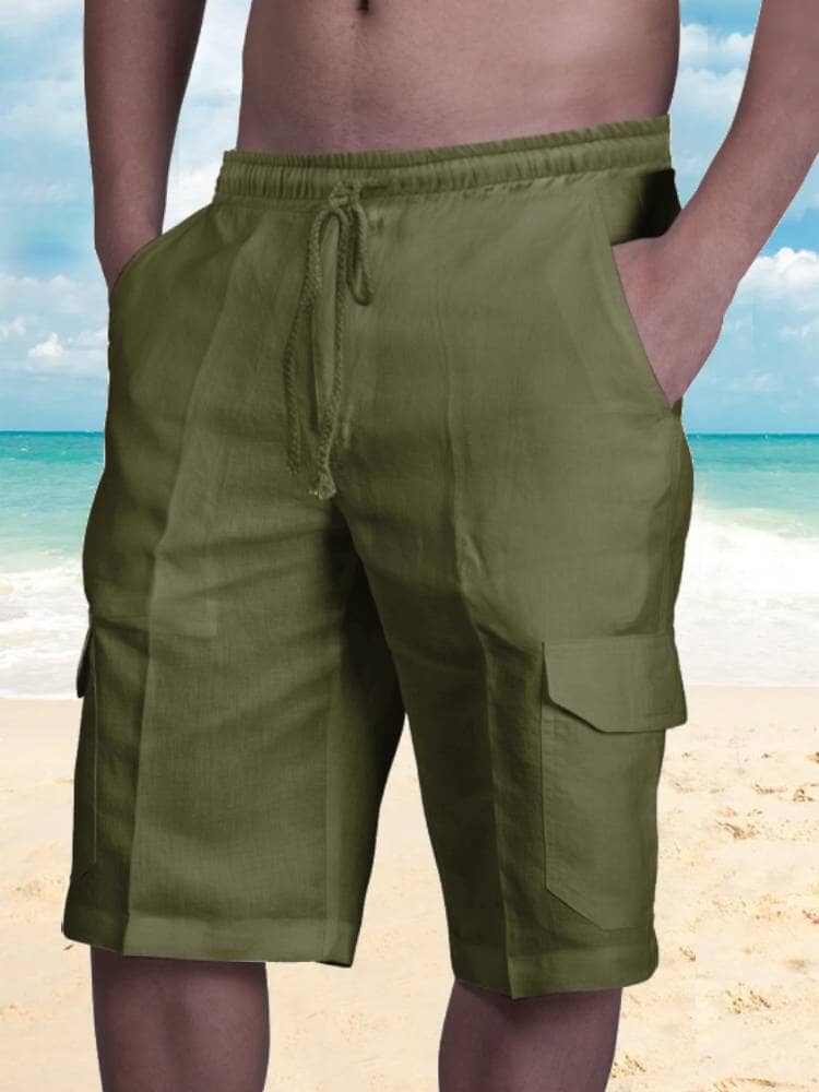 Cotton Shorts with Pockets-tidenox