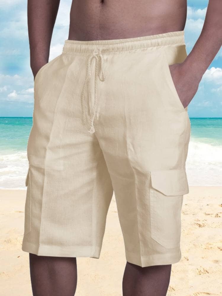 Cotton Shorts with Pockets-tidenox
