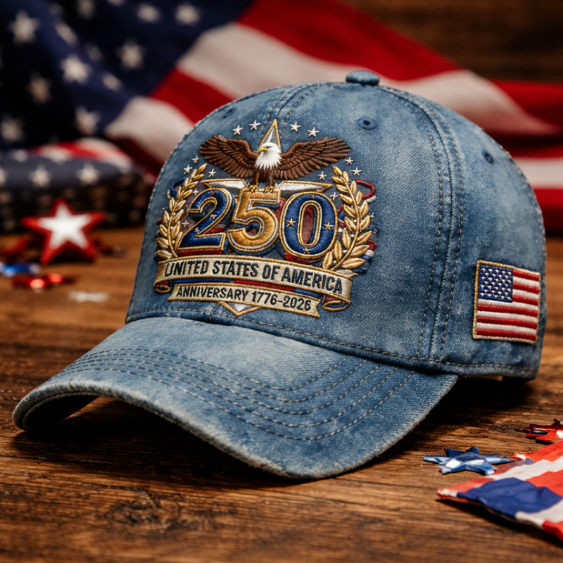 250th Anniversary of the United States Faux Embroidery Cap