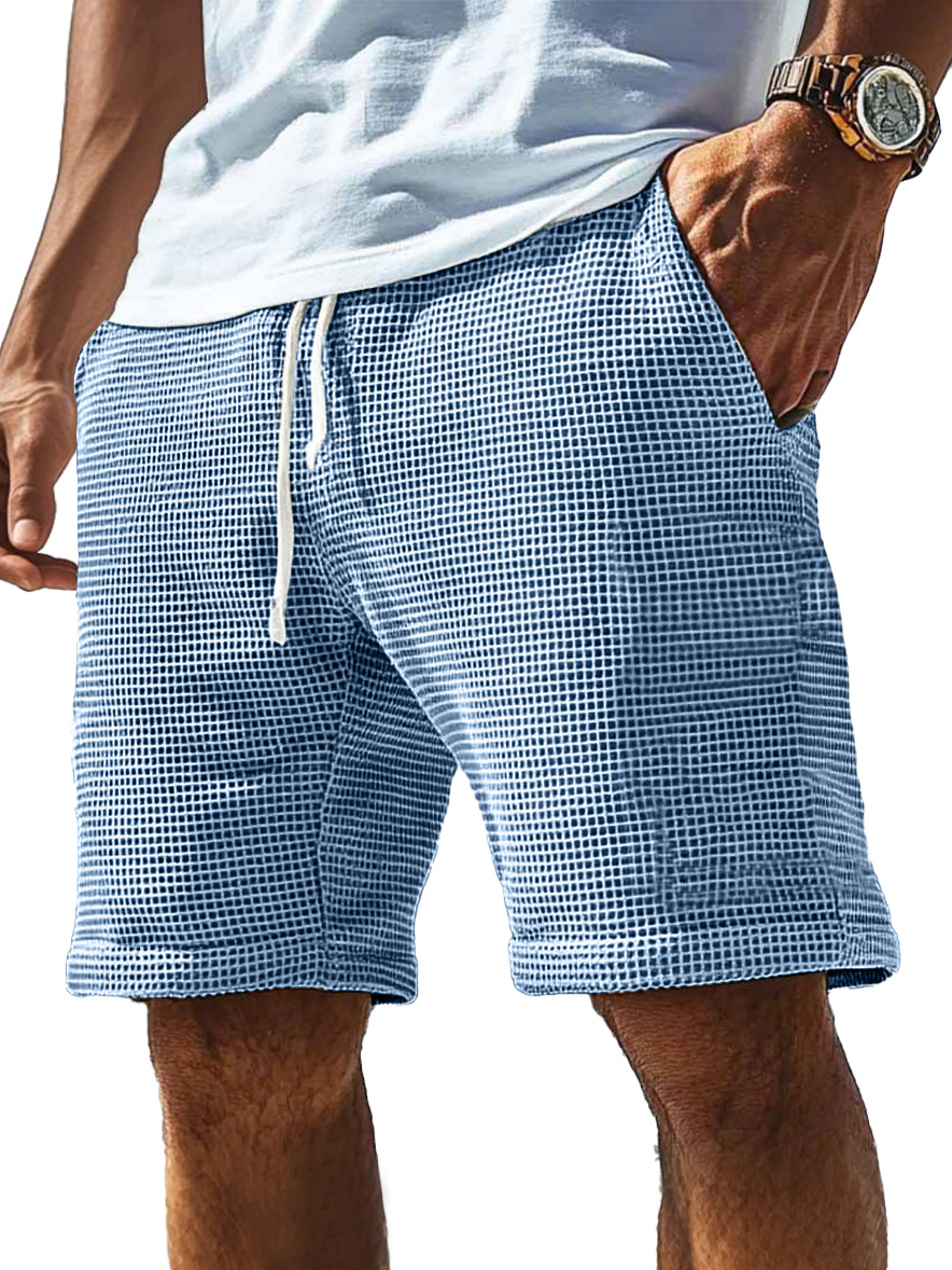 Men's Everyday Waffle Drawstring Comfort Shorts-tidenox