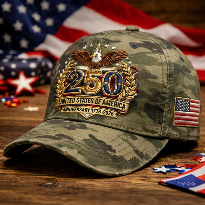 250th Anniversary of the United States Faux Embroidery Cap