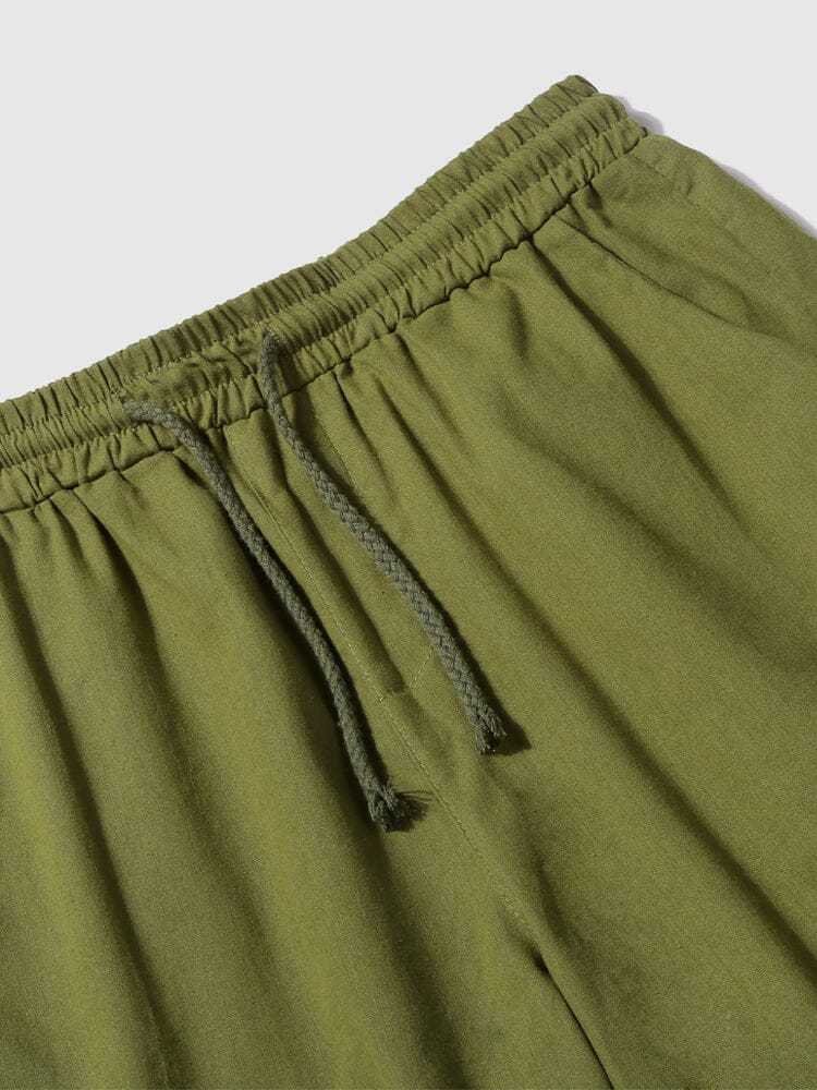 Linen Style Pants With Pockets-tidenox