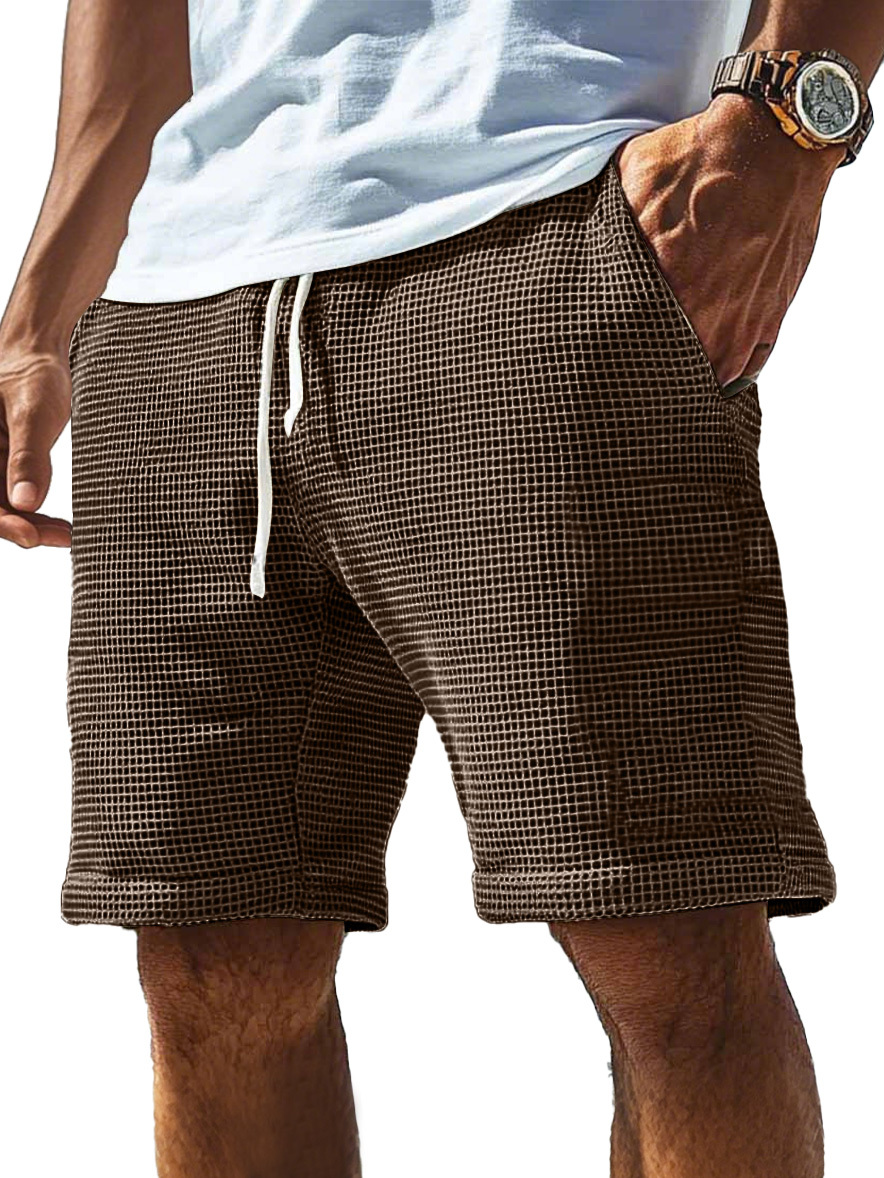 Men's Everyday Waffle Drawstring Comfort Shorts-tidenox