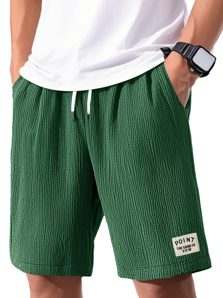 Men's Fashion Casual Short-sleeved Pleated Fabric Shorts-tidenox