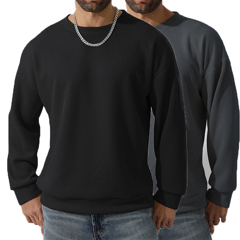 Men's Winter Sweater Loose Round Neck Thickened Sweater-tidenox
