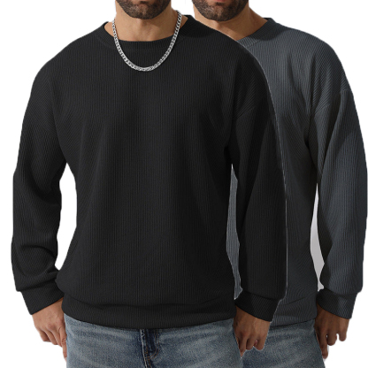 Men's Winter Sweater Loose Round Neck Thickened Sweater-tidenox