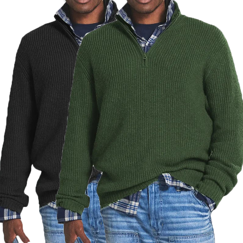 Men's Business Casual Zipper Sweatshirt-tidenox