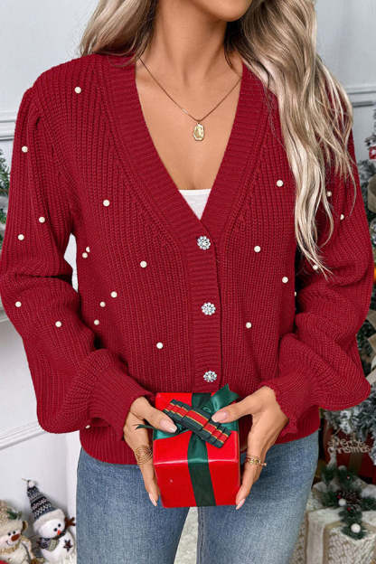 Merry Christmas Long Sleeve Open Front Sweater-tidenox