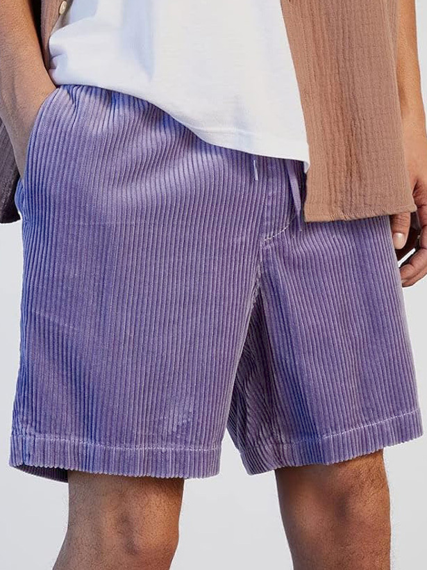 Men's Fashion Retro Sports Corduroy Fabric Shorts-tidenox