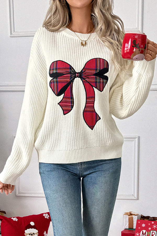 Merry Christmas Long Sleeve Printed Sweater-tidenox
